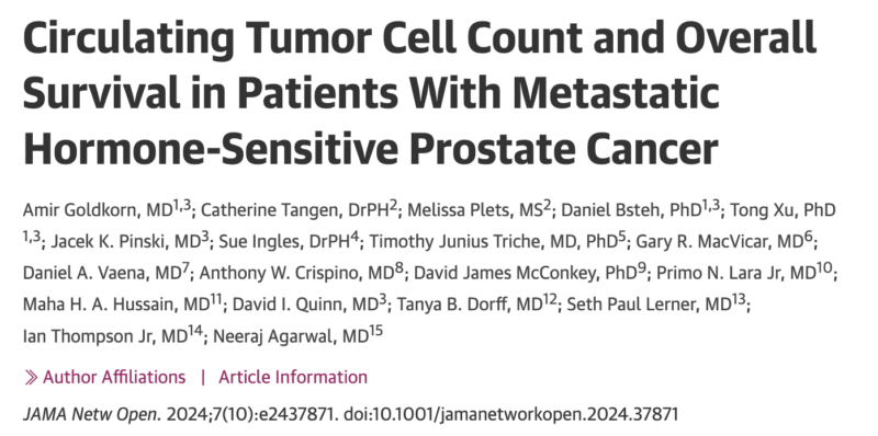 Study on circulating tumor cell counts in prostate cancer - Advanced Prostate Cancer Consensus Conference